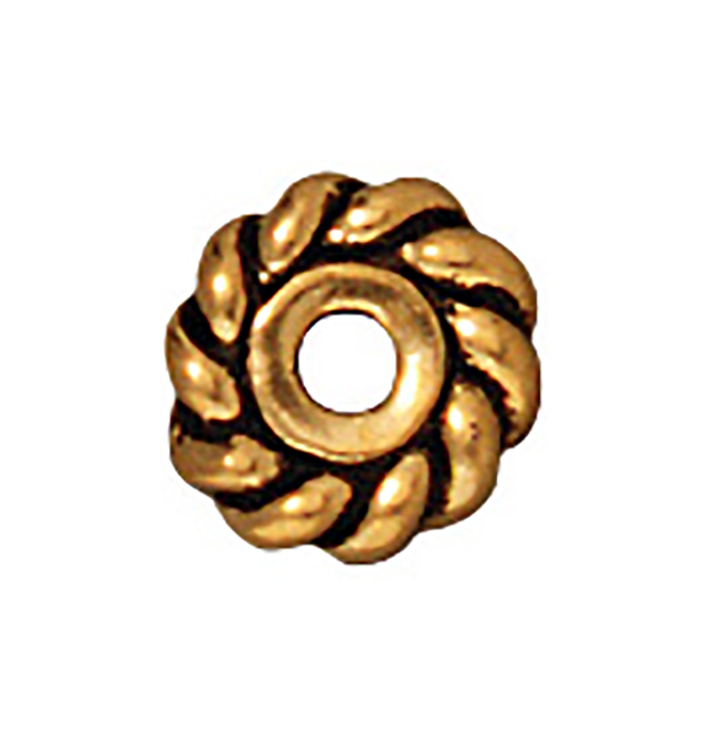 TierraCast : Heishi - 6 mm Twist, Antique Gold