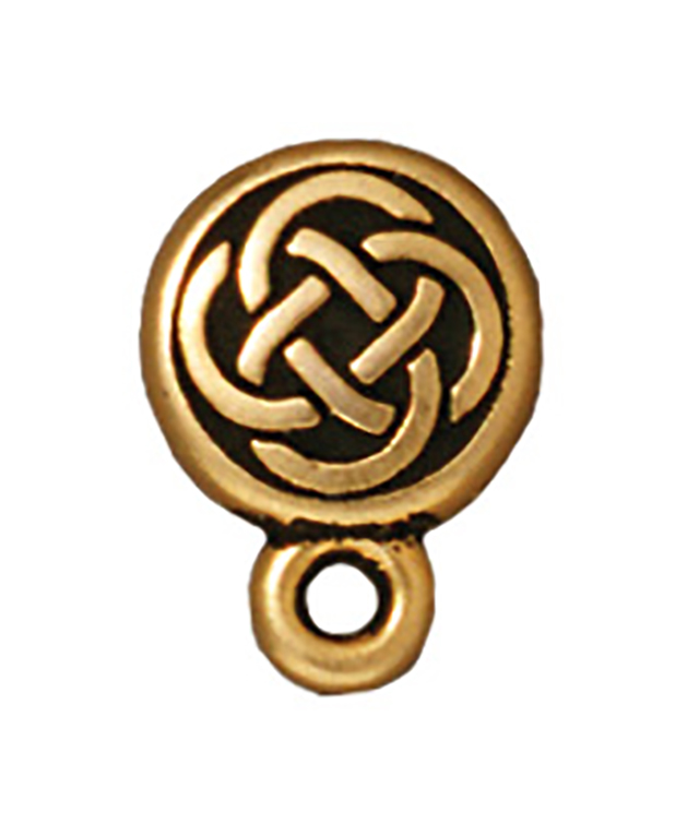 TierraCast : Post - 11.5 x 8.5mm, Post Length 9.5mm, 1.5mm Loop, Small Celtic Circle, Antique Gold