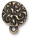 TierraCast : Post - 15.5 x 12mm, Post Length 9.5mm, 1.7mm Loop, Jardin, Brass Oxide