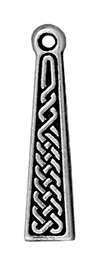 TierraCast : Drop Charm - 25 x 5.5mm, 1mm Loop, Celtic Braid, Antique Silver