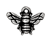TierraCast : Drop Charm - 16 x 12mm, 1.25mm Loop, Honeybee, Antique Silver