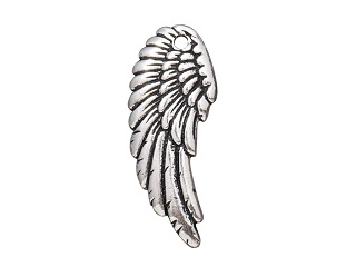 TierraCast : Drop Charm - Right Angel Wing, Antique Silver
