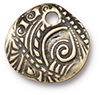 TierraCast : Charm - 15 x 14mm, 1.9mm Loop, Jardin, Brass Oxide