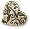 TierraCast : Charm - 14 x 14mm, 1.7mm Loop, Amor, Brass Oxide