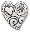 TierraCast : Pendant - 23.5 x 22.5mm, 1.7mm Loop, Amor, Antique Pewter