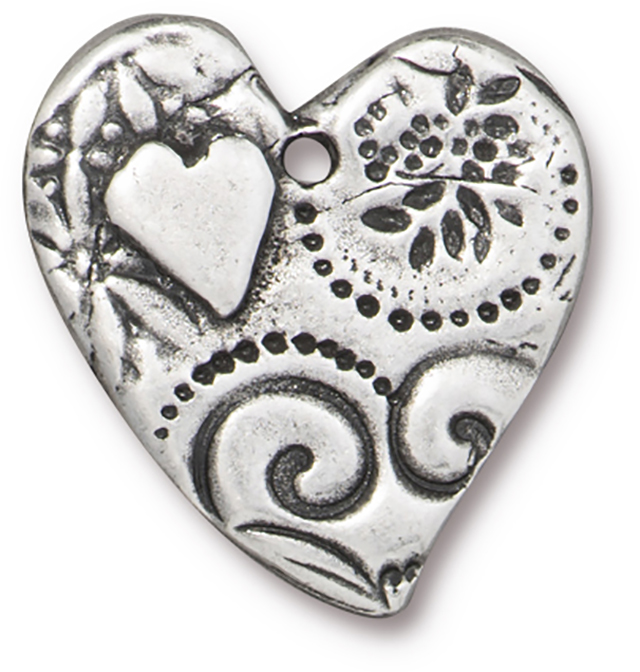 TierraCast : Pendant - 23.5 x 22.5mm, 1.7mm Loop, Amor, Antique Pewter