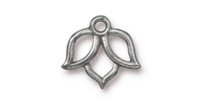 TierraCast : Charm - Open Lotus, Antique Pewter