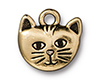 TierraCast : Charm - 14 x 14mm, 2.4mm Loop, Whiskers, Antique Gold