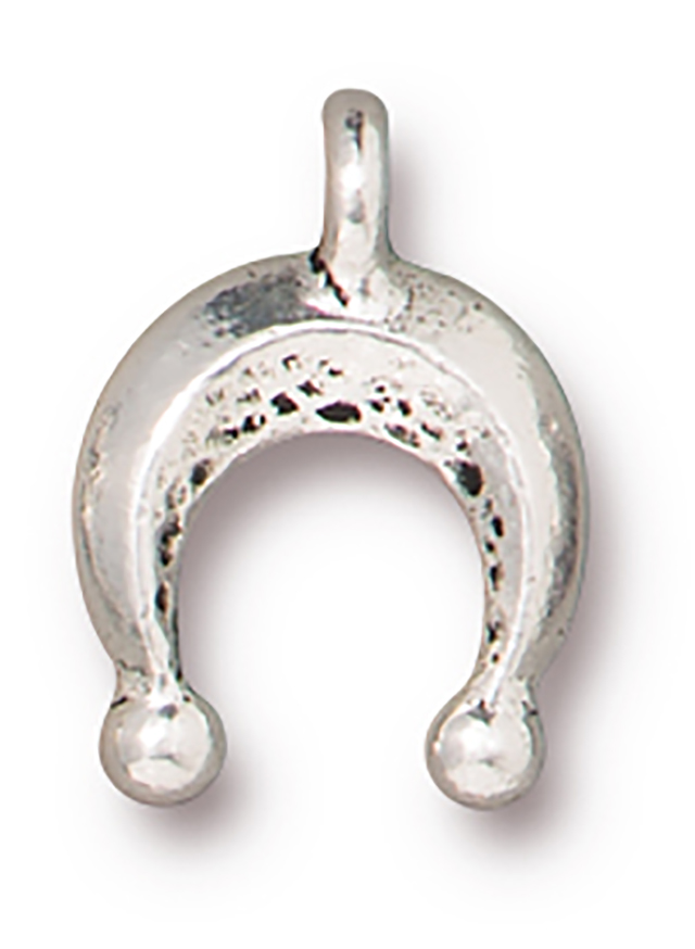 TierraCast : Charm - 13.5 x 9.5mm, 1.7mm Loop, Mini Naja, Antique Silver