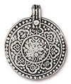 TierraCast : Pendant - 31.5 x 26mm, 2.7mm Loop, 8 Fold Path, Antique Silver