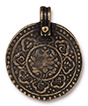 TierraCast : Pendant - 31.5 x 26mm, 2.7mm Loop, 8 Fold Path, Brass Oxide