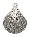 TierraCast : Pendant - 31 x 24mm, 2.2mm Loop, Scalloped Shell, Antique Silver