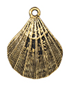 TierraCast : Pendant - 31 x 24mm, 2.2mm Loop, Scalloped Shell, Antique Gold