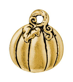 TierraCast : Drop Charm - Pumpkin, Antique Gold