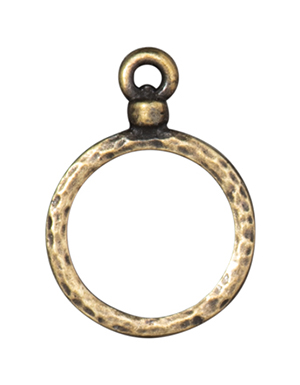 TierraCast : Charm - Stich Around 15mm Hoop, Brass Oxide