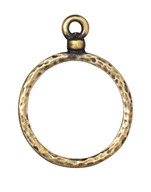 TierraCast : Charm - Stich Around 18mm Hoop, Brass Oxide