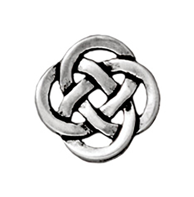 TierraCast : Link - 10 x 10mm, 1mm Loop, Celtic Open, Antique Silver