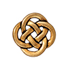 TierraCast : Link - 10 x 10mm, 1mm Loop, Celtic Open, Antique Gold