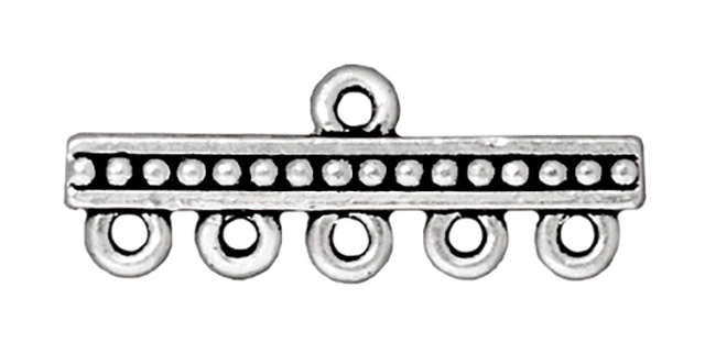 TierraCast : Link - 26 x 10mm, 1.5mm Loop, Beaded 5-1, Antique Silver