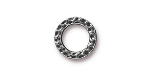 TierraCast : Link - 3/8" Hammertone Ring, Antique Pewter