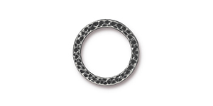 TierraCast : Link - 3/4" Hammertone Ring, Antique Pewter