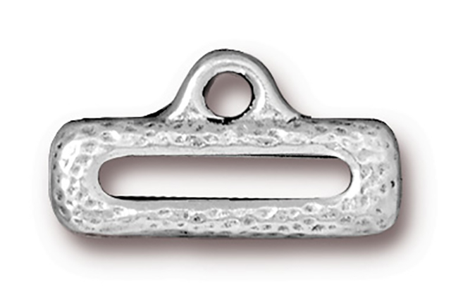 TierraCast : Link - 1/2" Distressed Slide with Loop, Antique Silver