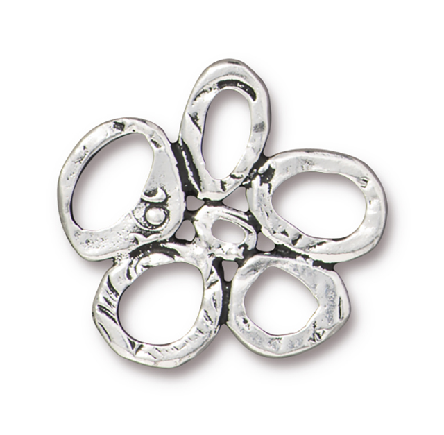 TierraCast : Link - 25 x 24mm Intermix 5 Rings, Antique Silver