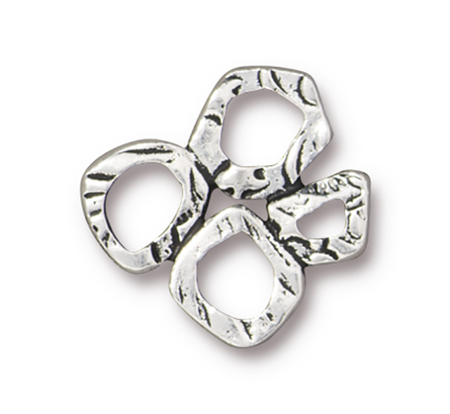 TierraCast : Link - 17 x 15mm Intermix 4 Rings, Antique Silver