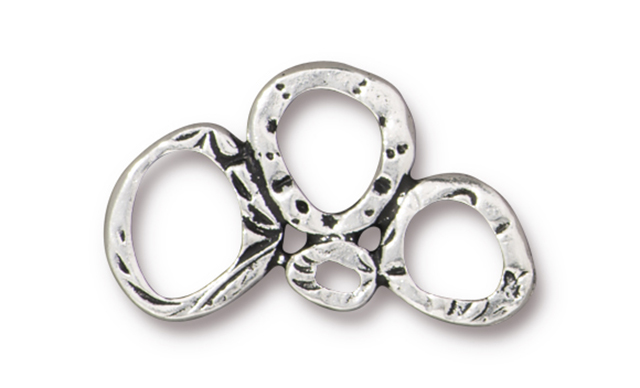 TierraCast : Link - 25 x 15mm Intermix 3 Rings, Antique Silver