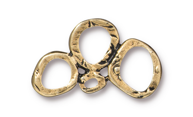 TierraCast : Link - 25 x 15mm Intermix 3 Rings, Antique Gold