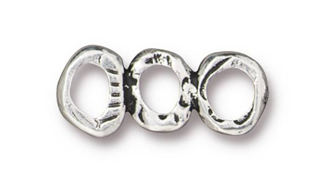 TierraCast : Link - 19 x 8mm Intermix 3 Ring Bar, Antique Silver