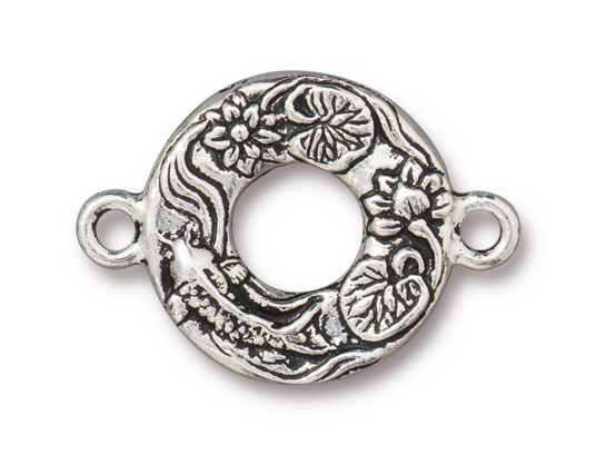 TierraCast : Link - 26 x 18mm, 2mm Loop, Koi, Antique Silver