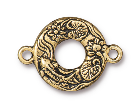 TierraCast : Link - 26 x 18mm, 2mm Loop, Koi, Antique Gold