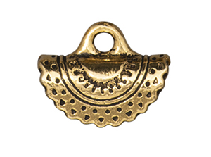 TierraCast : Crimp End - Crescent, Antique Gold