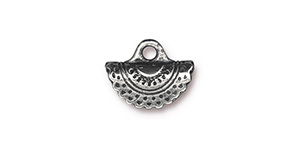 TierraCast : Crimp End - Crescent, Antique Pewter