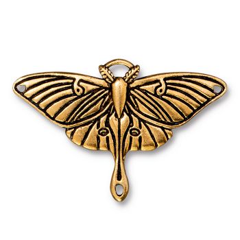 TierraCast : Link - Luna Moth Pendant, Antique Gold