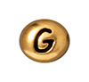 TierraCast : Bead - 7 x 6mm, 1mm Hole, Letter G, Antique Gold