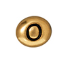 TierraCast : Bead - 7 x 6mm, 1mm Hole, Letter O, Antique Gold