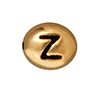 TierraCast : Bead - 7 x 6mm, 1mm Hole, Letter Z, Antique Gold