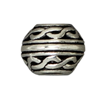 TierraCast : Bead - 8 x 6mm, 3mm Hole, Celtic LH, Antique Silver