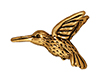 TierraCast : Bead - 19 x 13mm, 1mm Hole, Hummingbird, Antique Gold