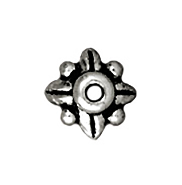 TierraCast : Bead Cap - 5 mm Leaf, Antique Silver