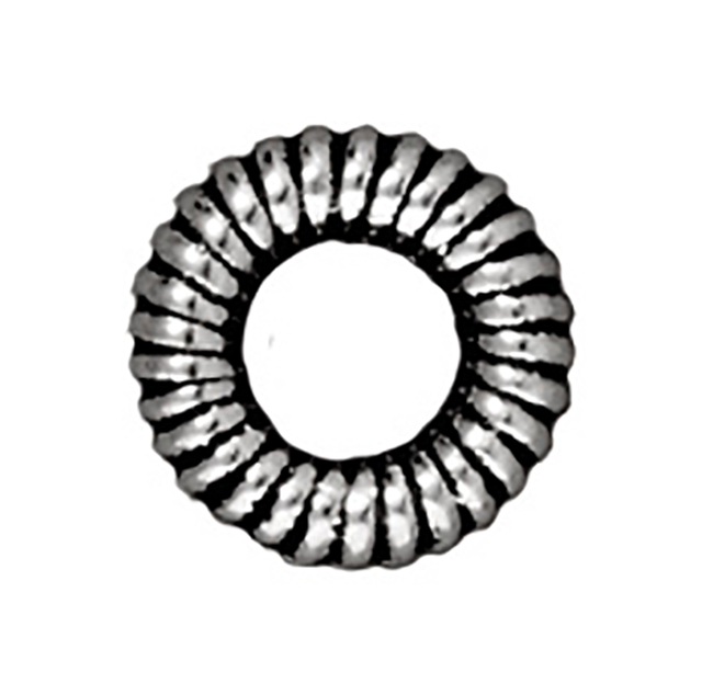 TierraCast : Bead - 10mm Large Coiled Ring, Antique Silver