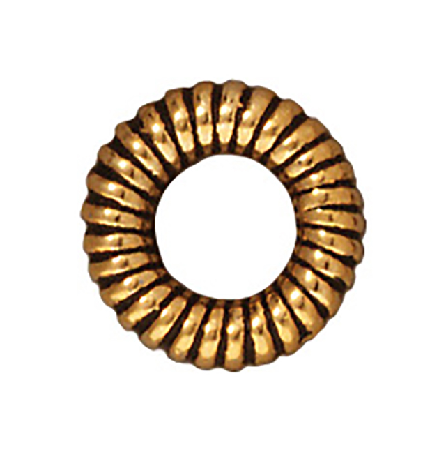 TierraCast : Bead - 10mm Large Coiled Ring, Antique Gold