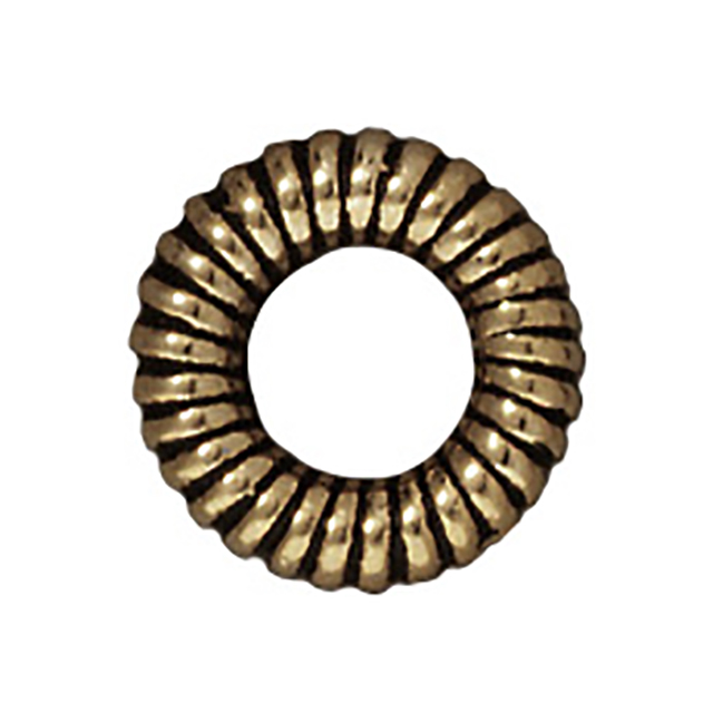 TierraCast : Bead - 10mm Large Coiled Ring, Brass Oxide