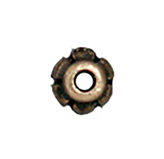 TierraCast : Bead Cap - 4 mm Scalloped, Brass Oxide