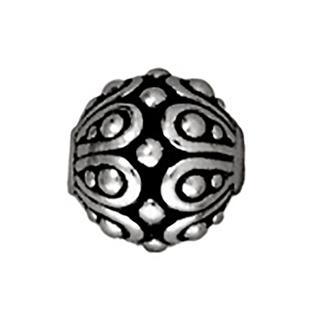 TierraCast : Bead - 7mm Casbah Round, Antique Silver