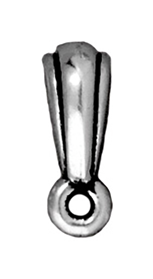 TierraCast : Bail - 13 x 6mm, 1mm Loop, 3mm Hole, Nouveau, Antique Silver