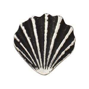 TierraCast : Bead - 13.5 x 13mm Large Shell, Antique Silver