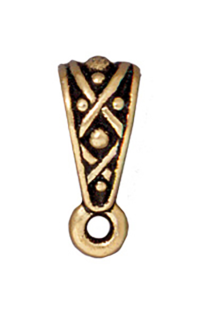 TierraCast : Bail - 13 x 5mm, 1mm Loop, 3mm Hole, Legend, Antique Gold